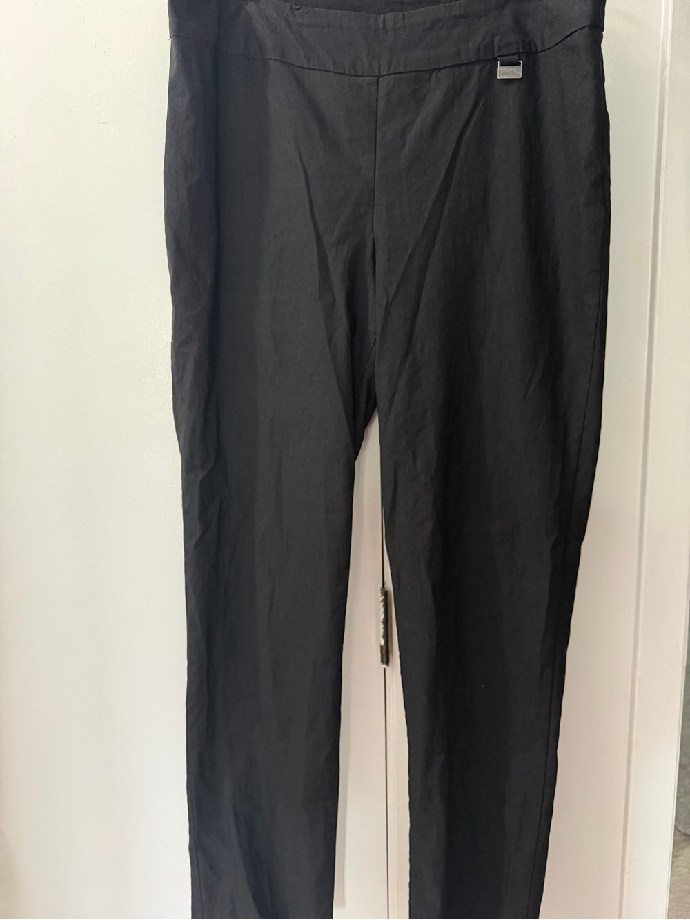 Women's Straight Leg Black Pants - Sleek Everyday Trousers - Picture 1 of 2